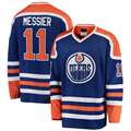 Vanessashop E.Oilers #11 Mark Messier Blue Premier Breakaway Retired Player Jerseys