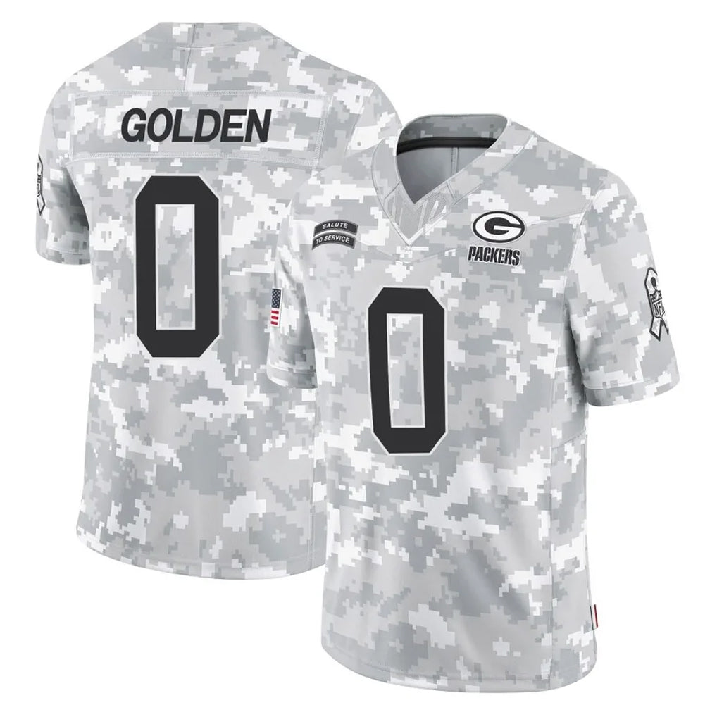 Vanessashop GB.Packers #0 Matthew Golden Player Arctic Camo Salute To Service Limited Stitched Jerseys