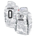 Vanessashop GB.Packers #0 Matthew Golden Player Arctic Camo Salute to Service Hoodies Limited Game Stitched Jerseys