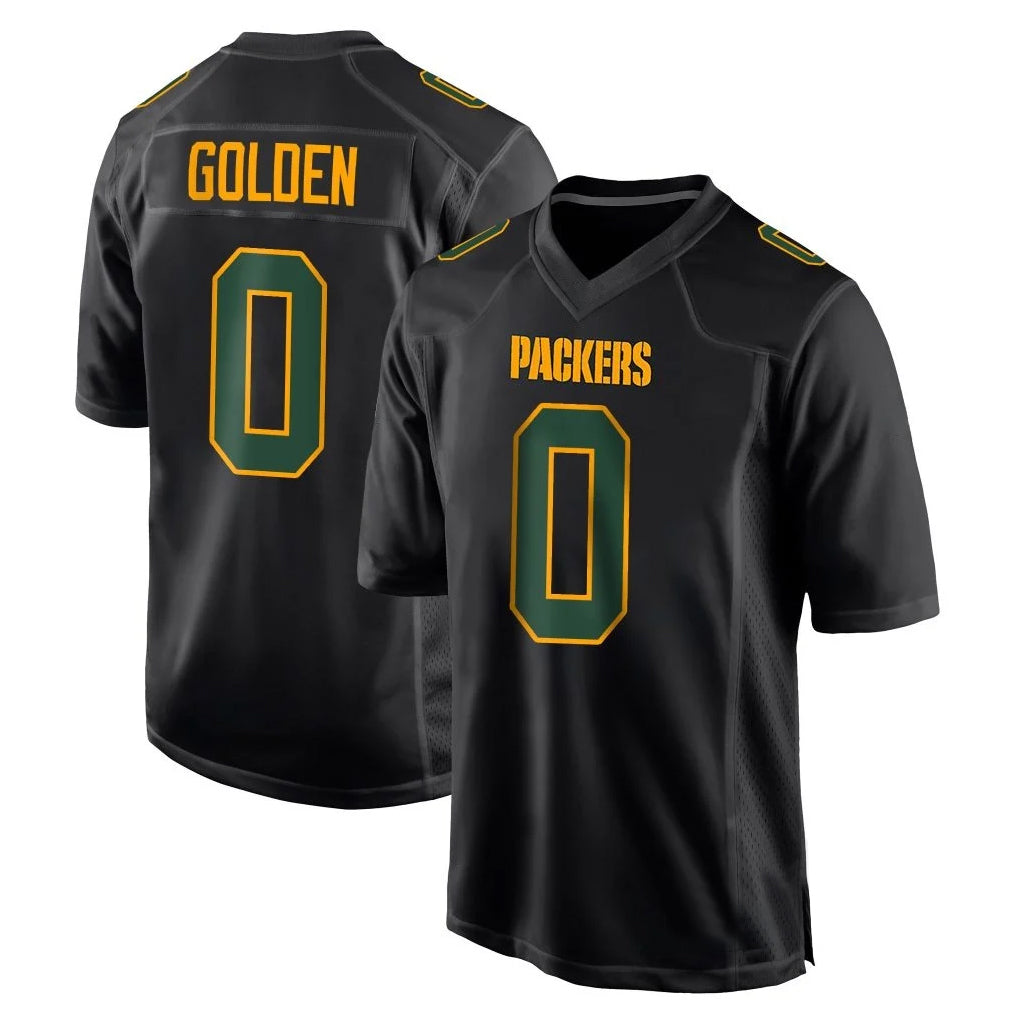 Vanessashop GB.Packers #0 Matthew Golden Player Black Fashion Home Game Stitched Jerseys