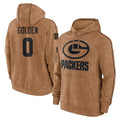 Vanessashop GB.Packers #0 Matthew Golden Player Brown Salute to Service Hoodies Limited Game Stitched Jerseys