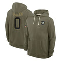Vanessashop GB.Packers #0 Matthew Golden Player Olive Salute to Service Pullover Hoodies Limited Stitched Jerseys