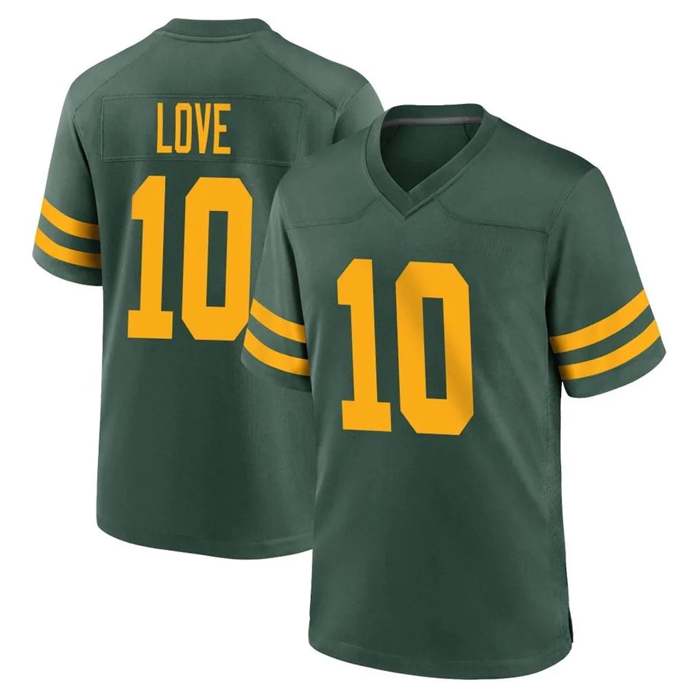 Vanessashop GB.Packers #10 Jordan Love Player Green Alternate Home Game Stitched Jerseys