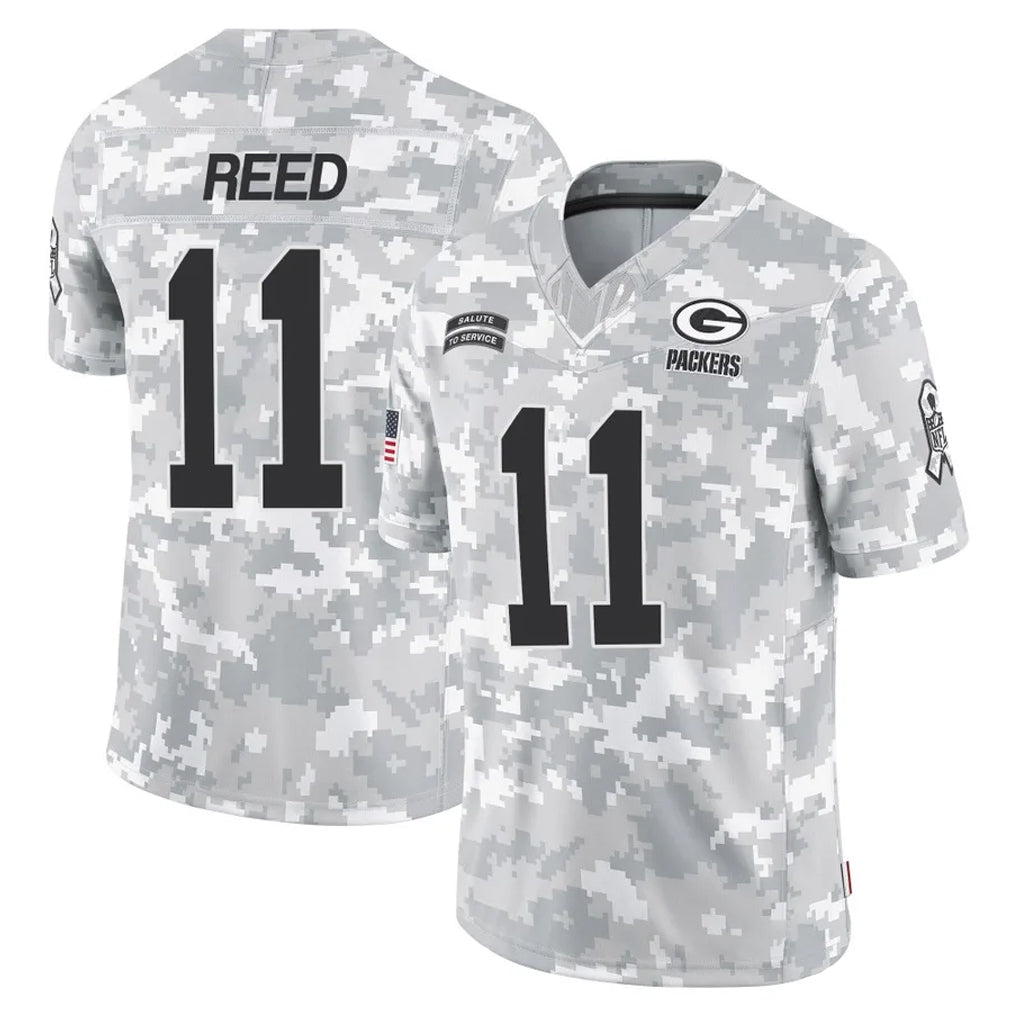 Vanessashop GB.Packers #11 Jayden Reed Player Arctic Camo Salute To Service Limited Stitched Jerseys
