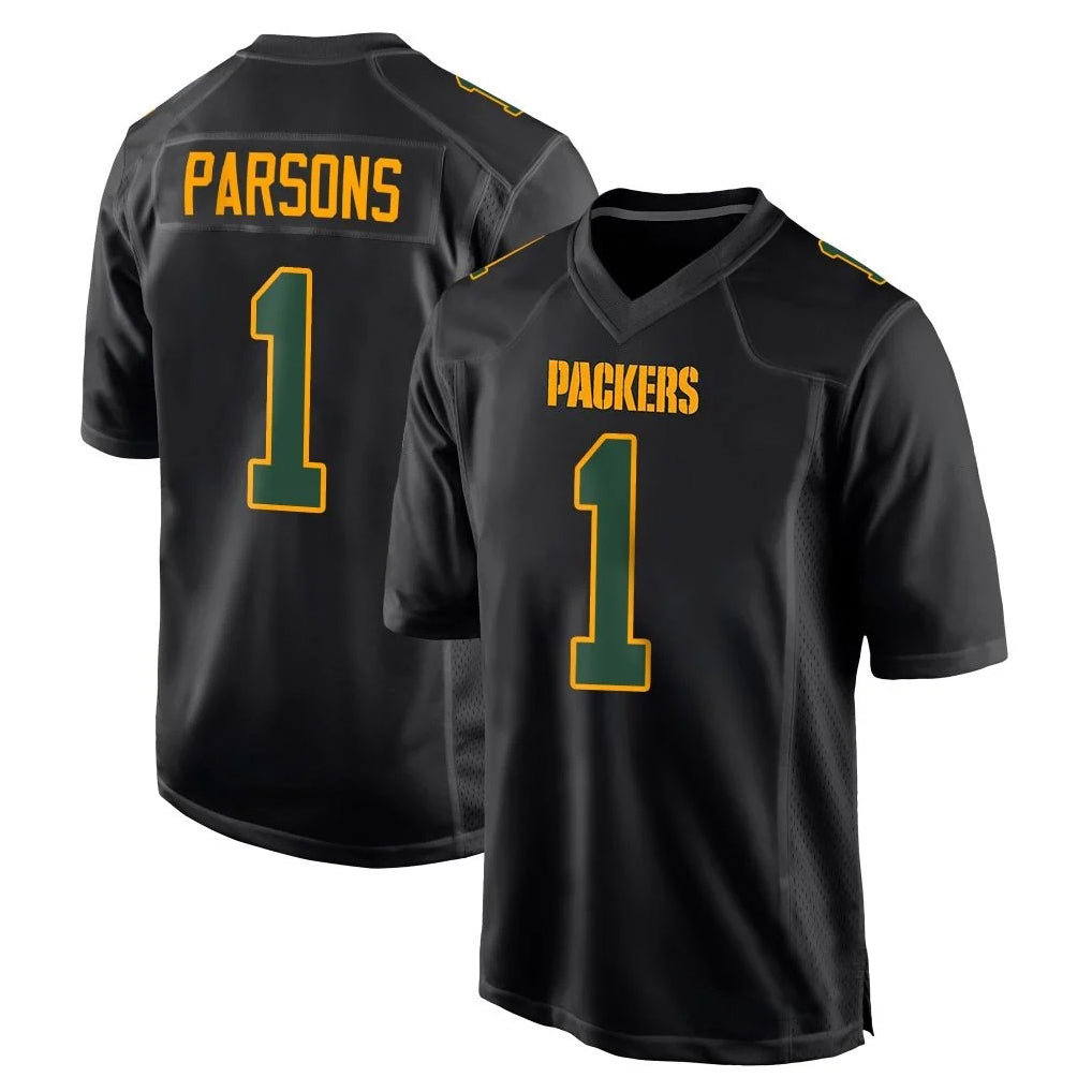 Vanessashop GB.Packers #1 Micah Parsons Player Black Fashion Home Game Stitched Jerseys