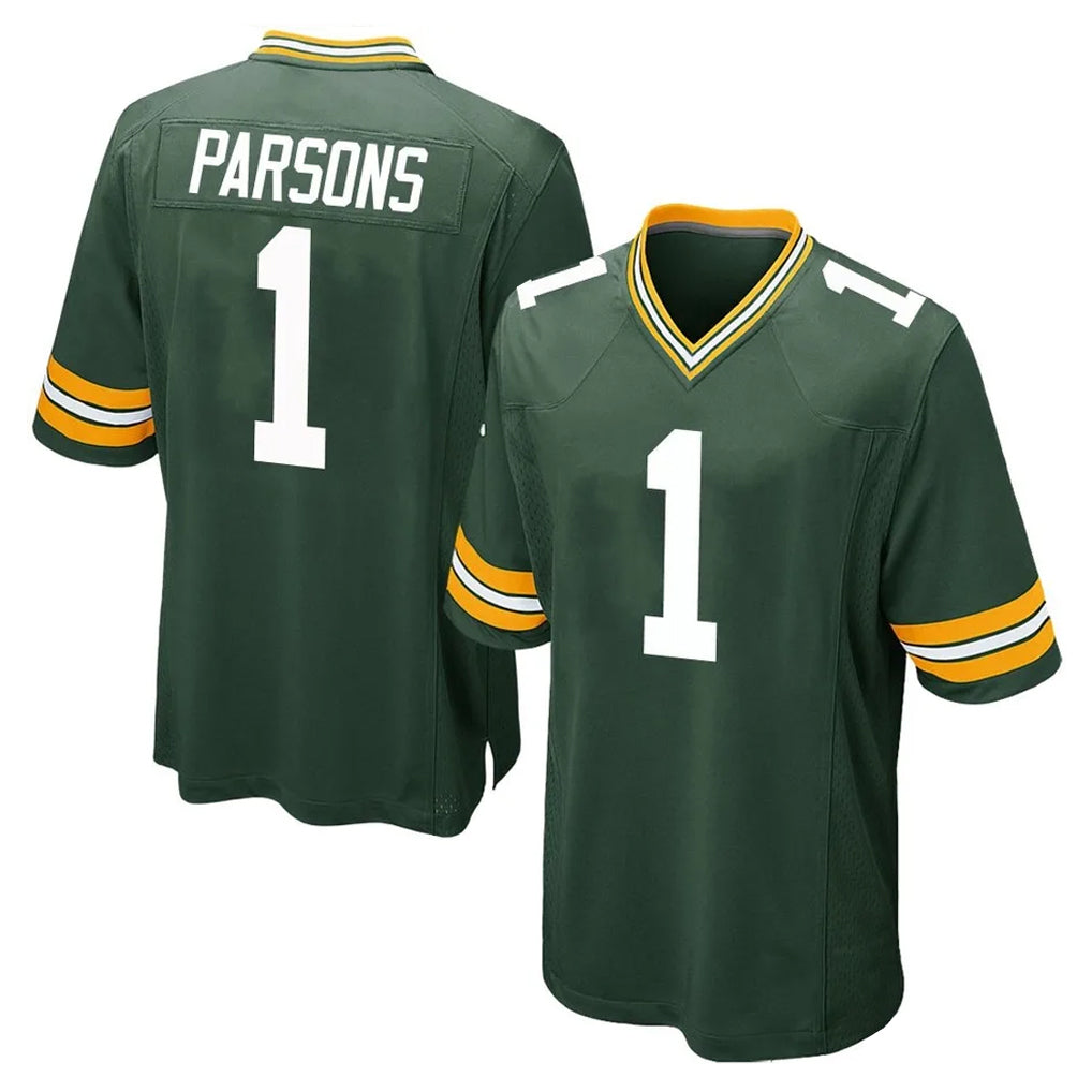 Vanessashop GB.Packers #1 Micah Parsons Player Green Home Game Stitched Jerseys