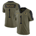 Vanessashop GB.Packers #1 Micah Parsons Player Olive Salute To Service Limited Game Stitched Jerseys
