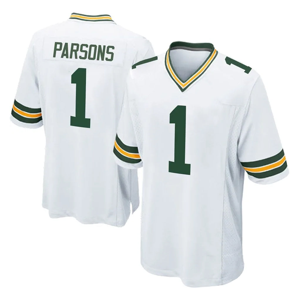 Vanessashop GB.Packers #1 Micah Parsons Player White Home Game Stitched Jerseys