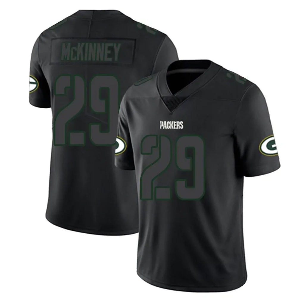 Vanessashop GB.Packers #29 Xavier McKinney Player Black Impact Limited Home Game Stitched Jerseys