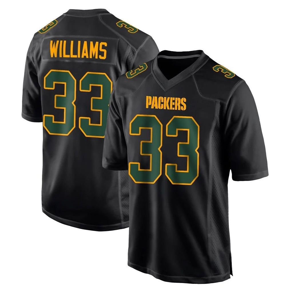 Vanessashop GB.Packers #33 Evan Williams Player Black Fashion Home Game Stitched Jerseys