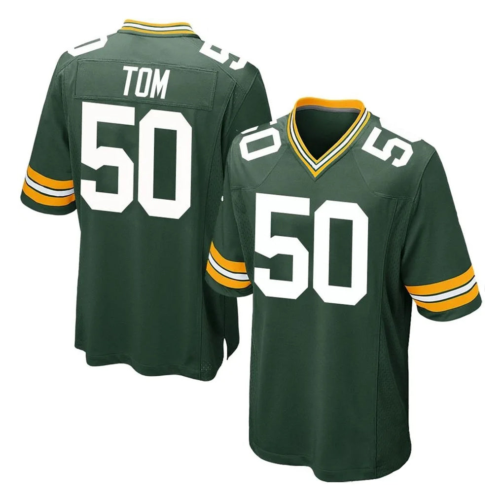 Vanessashop GB.Packers #50 Zach Tom Player Green Home Game Stitched Jerseys