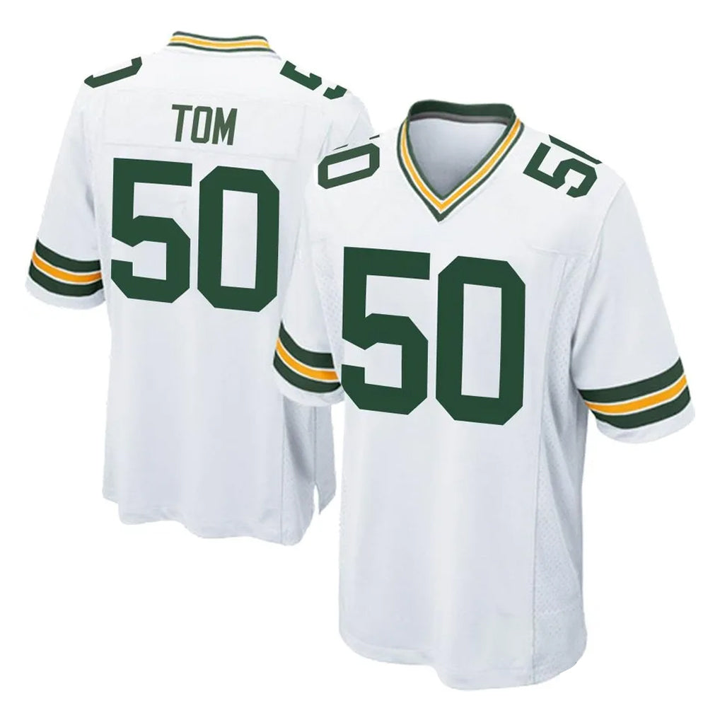 Vanessashop GB.Packers #50 Zach Tom Player White Home Game Stitched Jerseys