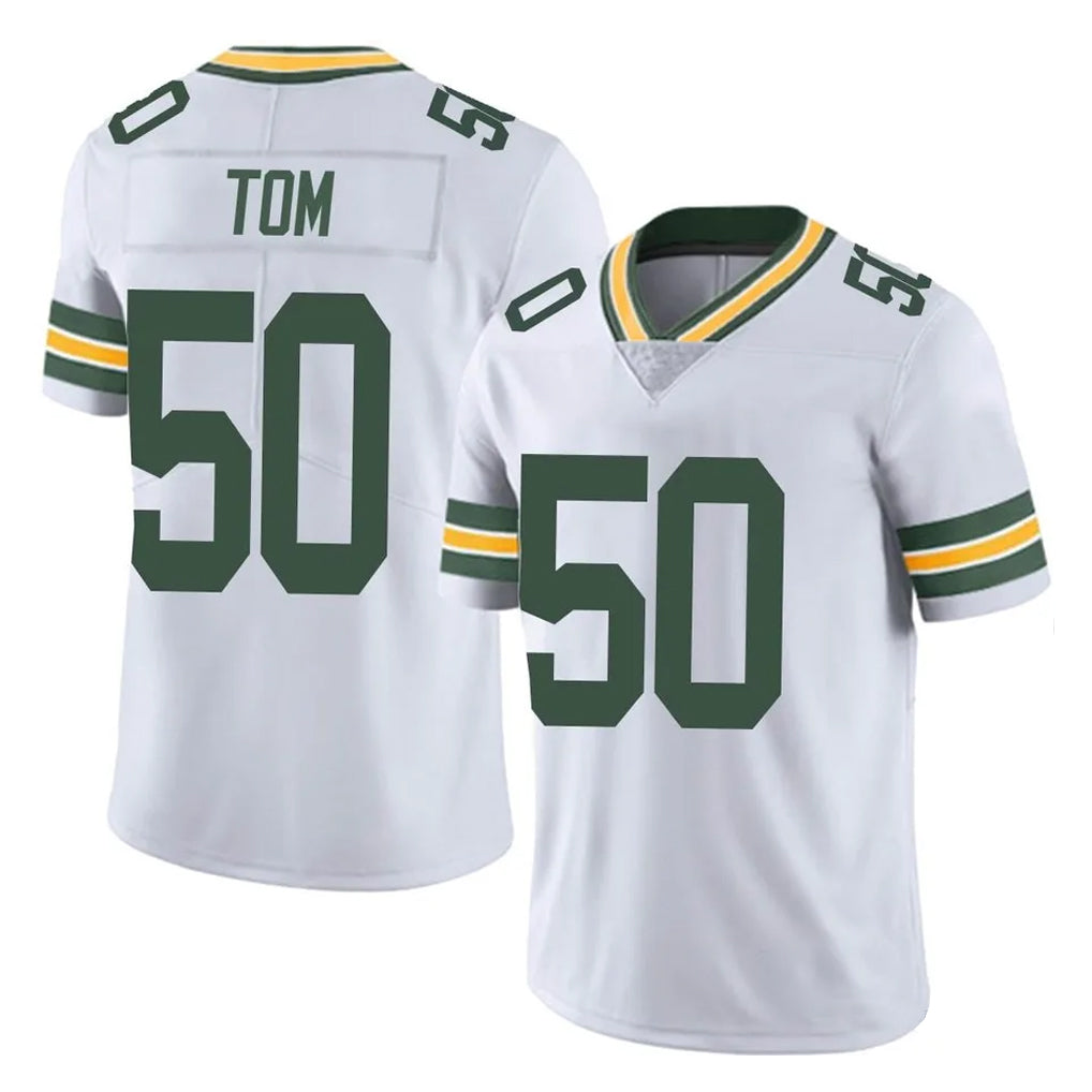 Vanessashop GB.Packers #50 Zach Tom Player White Vapor Untouchable Limited Home Game Stitched Jerseys