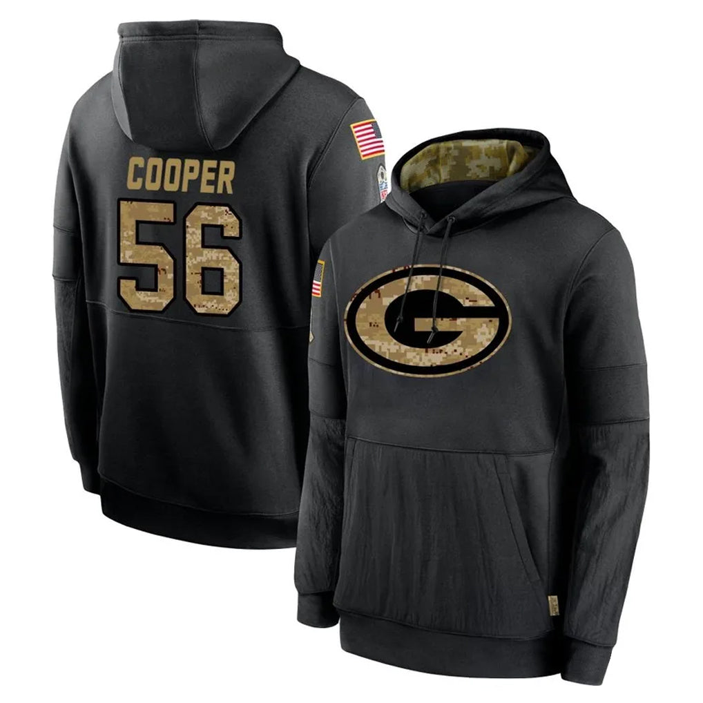 Vanessashop GB.Packers #56 Edgerrin Cooper Player Black Salute to Service Hoodies Limited Game Stitched Jerseys