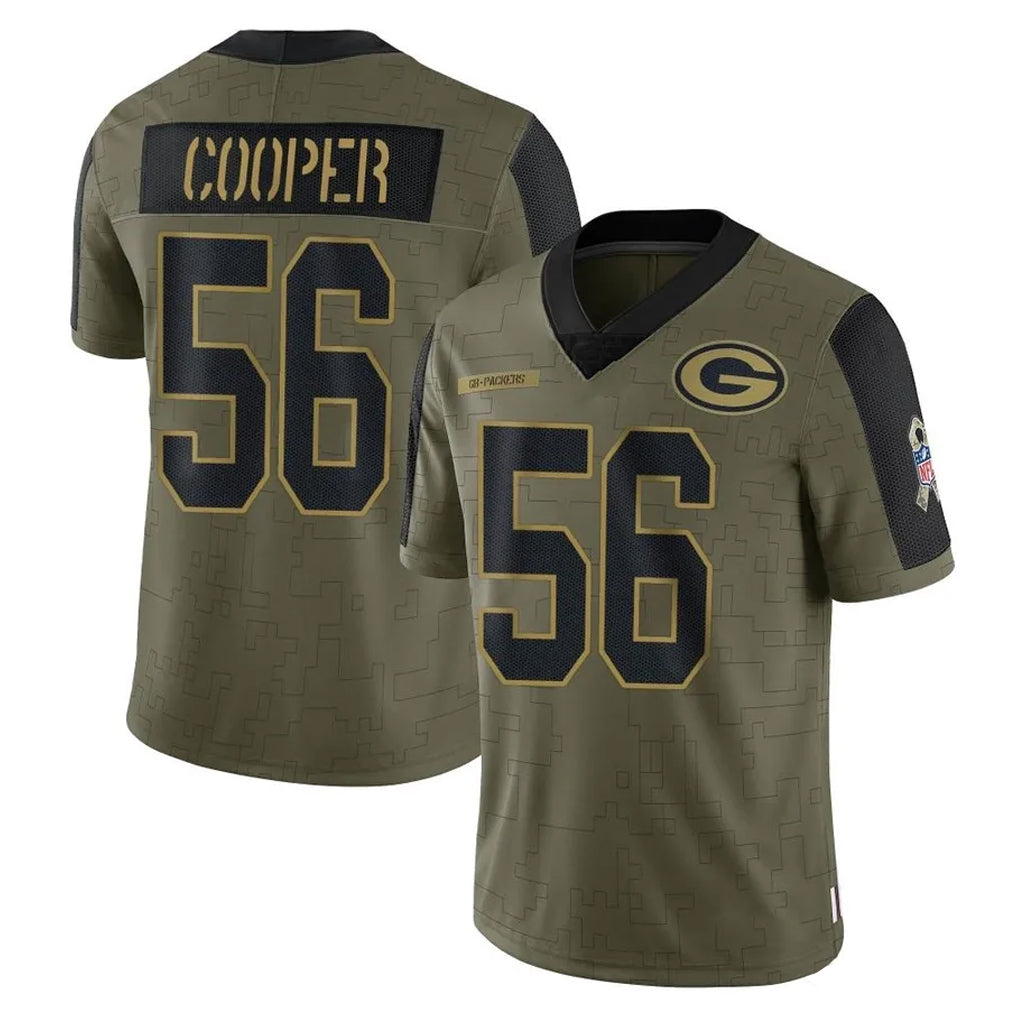 Vanessashop GB.Packers #56 Edgerrin Cooper Player Olive Salute To Service Limited Game Stitched Jerseys