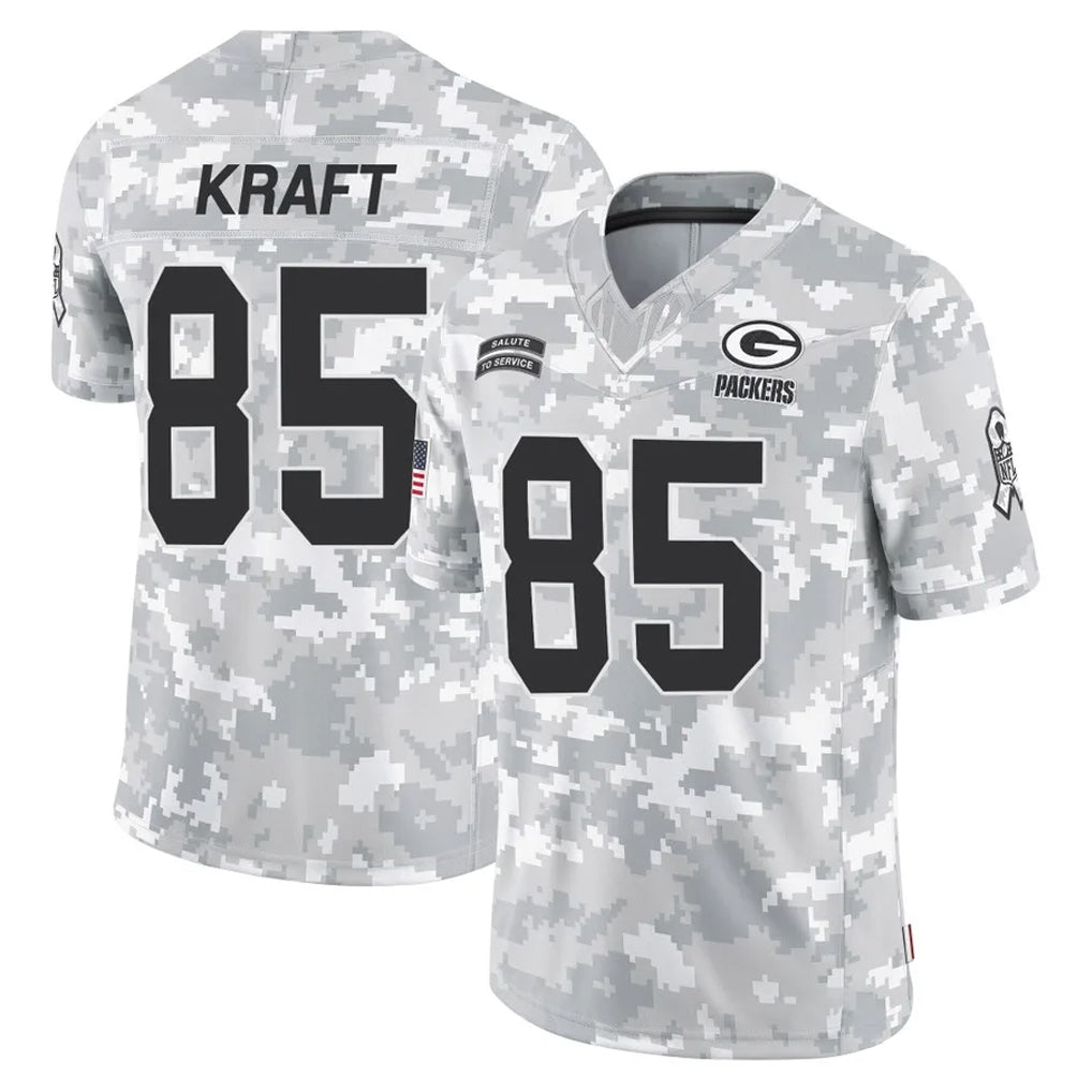Vanessashop GB.Packers #85 Tucker Kraft Player Arctic Camo Salute To Service Limited Stitched Jerseys