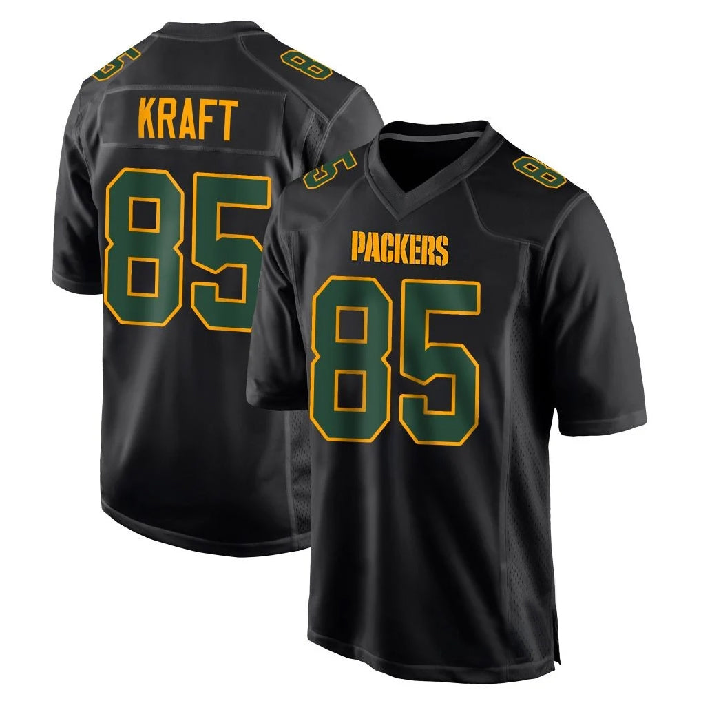 Vanessashop GB.Packers #85 Tucker Kraft Player Black Fashion Home Game Stitched Jerseys