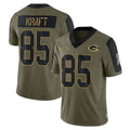 Vanessashop GB.Packers #85 Tucker Kraft Player Olive Salute To Service Limited Game Stitched Jerseys