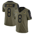 Vanessashop GB.Packers #8 Josh Jacobs Player Olive Salute To Service Limited Game Stitched Jerseys