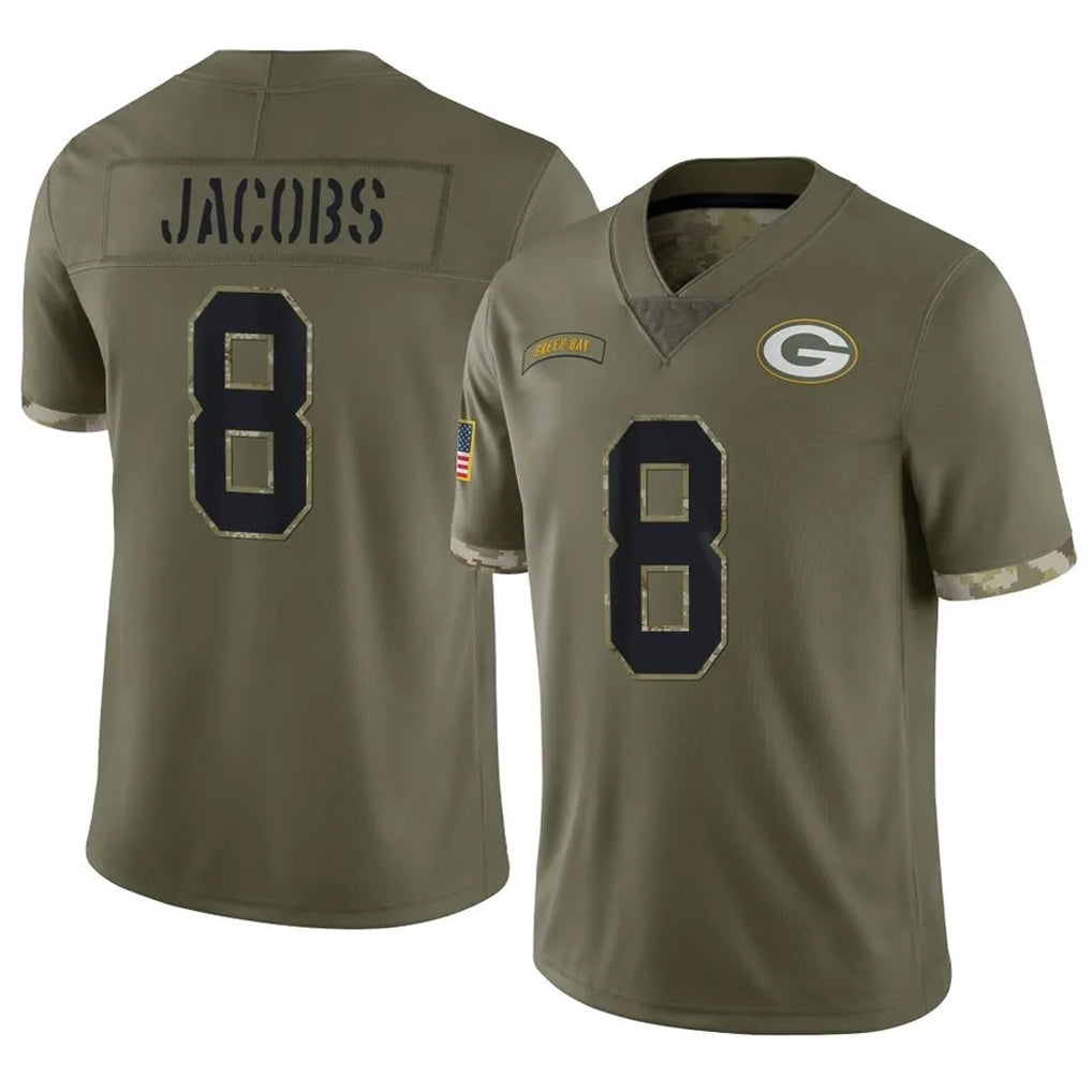Vanessashop GB.Packers #8 Josh Jacobs Player Olive Salute To Service Limited Stitched Jerseys