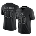 Vanessashop GB.Packers #90 Lukas Van Ness Player Black Reflective Limited Home Game Stitched Jerseys