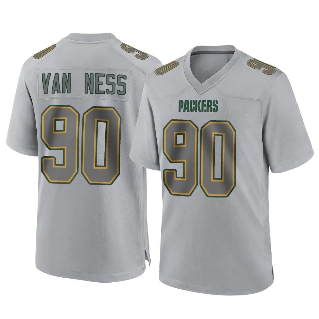 Vanessashop GB.Packers #90 Lukas Van Ness Player Gray Atmosphere Fashion Home Game Stitched Jerseys