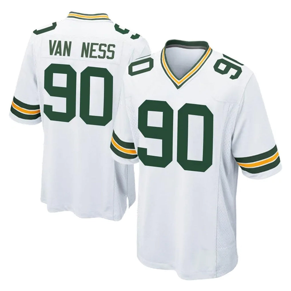 Vanessashop GB.Packers #90 Lukas Van Ness Player White Home Game Stitched Jerseys