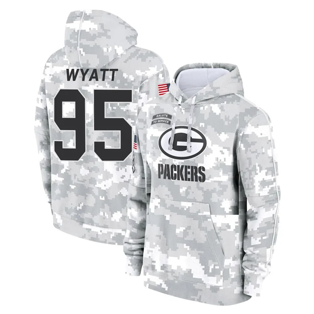 Vanessashop GB.Packers #95 Devonte Wyatt Player Arctic Camo Salute to Service Hoodies Limited Game Stitched Jerseys