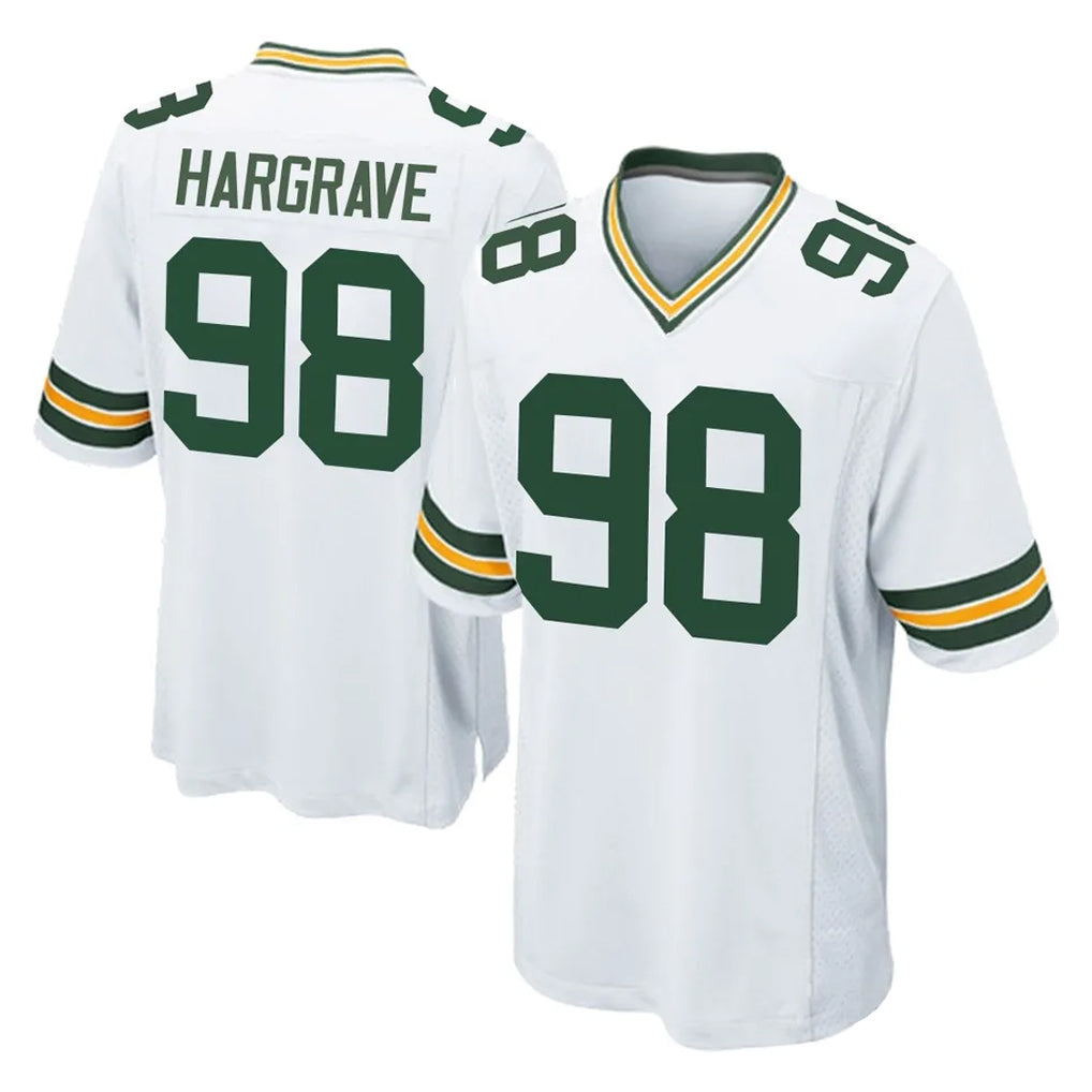 Vanessashop GB.Packers #98 Javon Hargrave Player White Home Game Stitched Jerseys