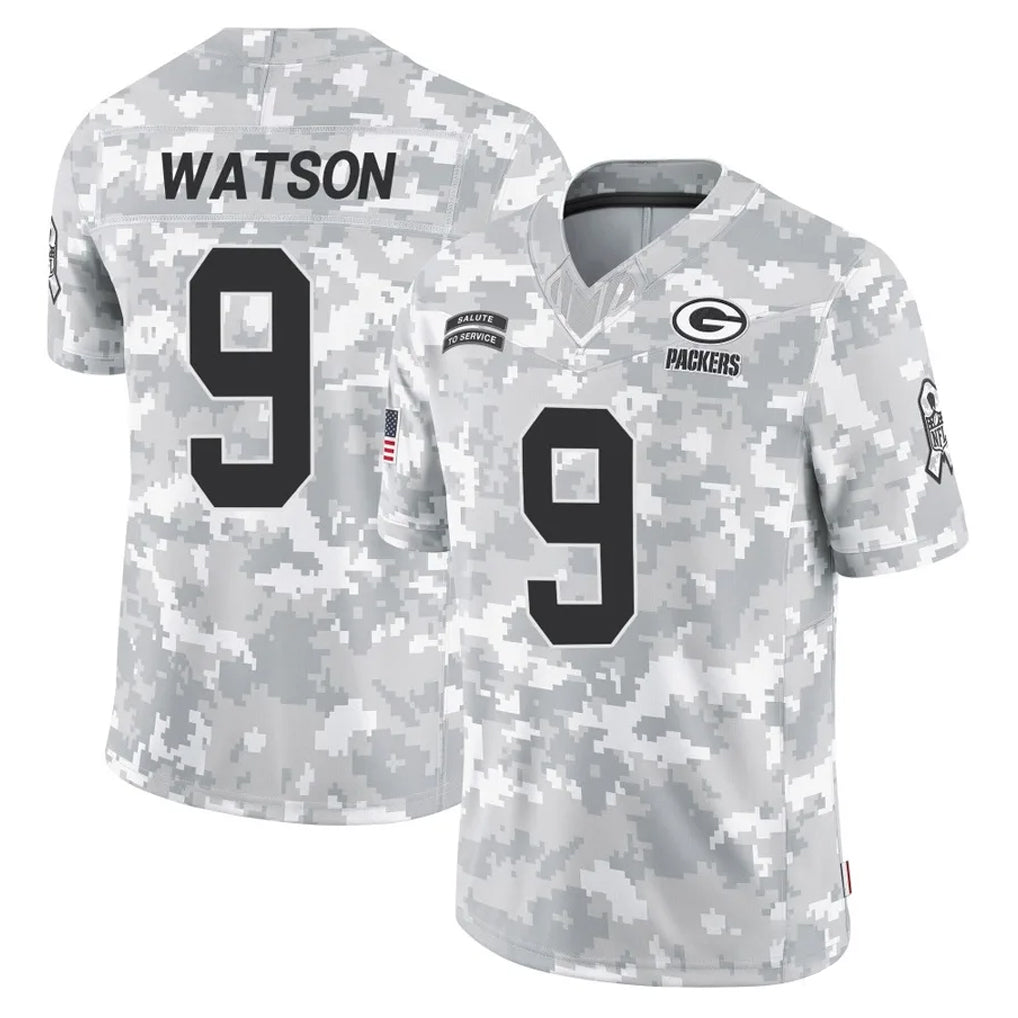 Vanessashop GB.Packers #9 Christian Watson Player Arctic Camo Salute To Service Limited Stitched Jerseys