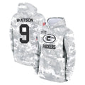 Vanessashop GB.Packers #9 Christian Watson Player Arctic Camo Salute to Service Hoodies Limited Game Stitched Jerseys