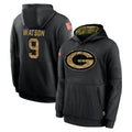 Vanessashop GB.Packers #9 Christian Watson Player Black Salute to Service Hoodies Limited Game Stitched Jerseys