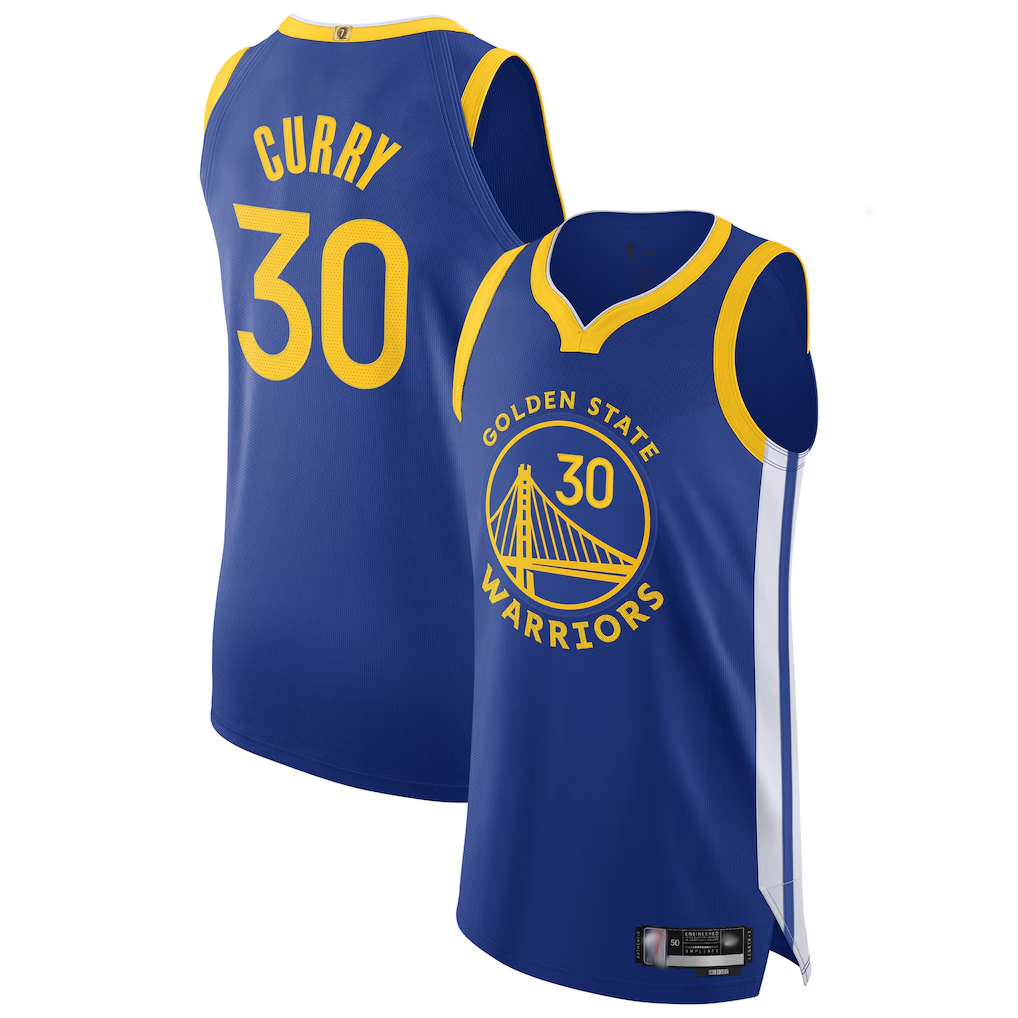 Vanessashop GS.Warriors #30 Stephen Curry Royal Authentic Jerseys - Icon Edition