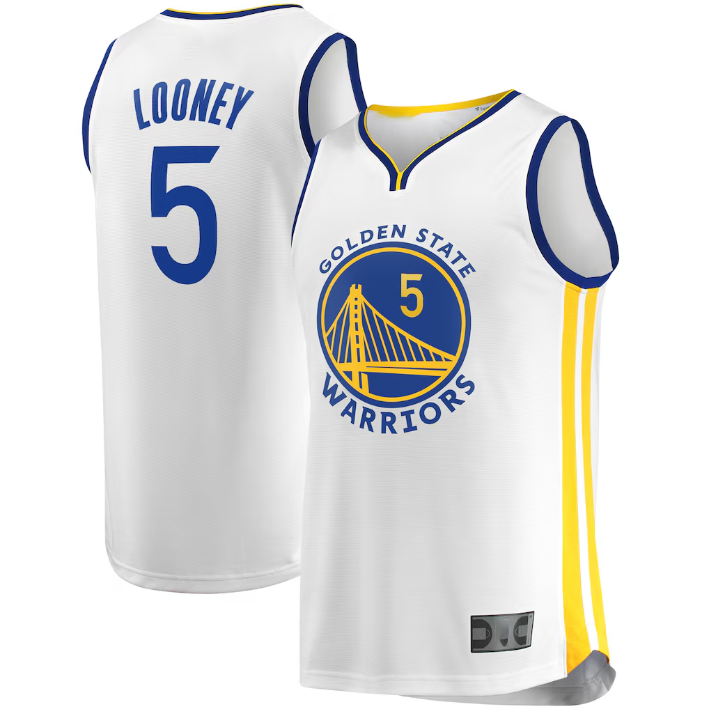 Vanessashop GS.Warriors #5 Kevon Looney White Fast Break Player Replica Jerseys - Association Edition