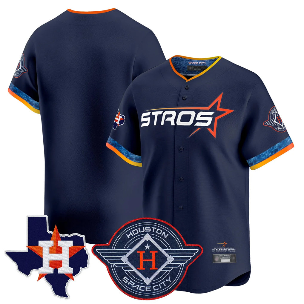 Vanessashop H.Astros Navy City Connect Texas Patch Vapor Premier Blank Player Limited Home Stitched Jerseys