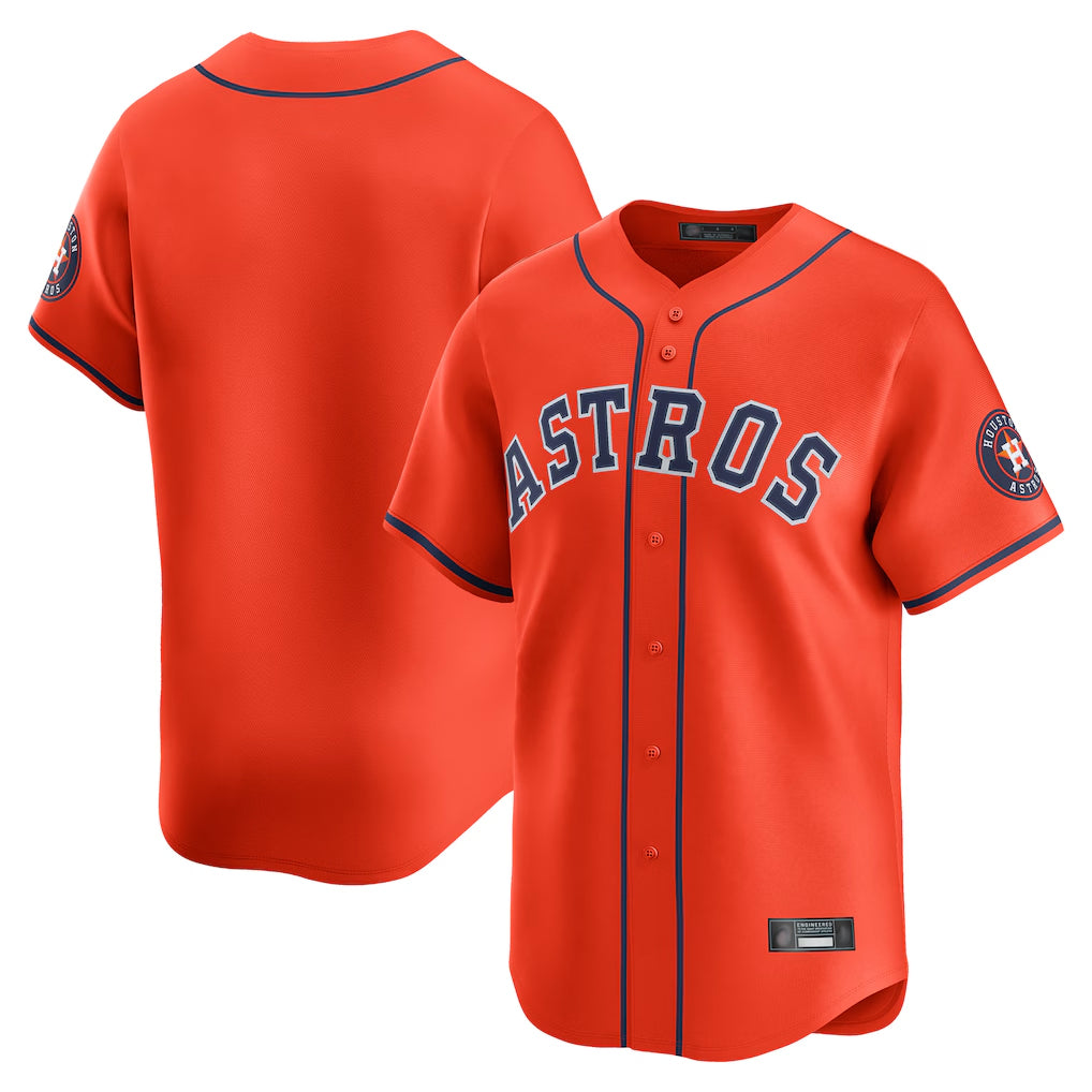 Vanessashop H.Astros Orange Home Limited Blank Player Stitched Jerseys