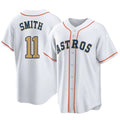 Vanessashop H.Astros #11 Cam Smith Player Gold Collection Game Home Stitched Jerseys