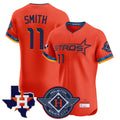 Vanessashop H.Astros #11 Cam Smith Player Orange City Connect Texas Patch Vapor Premier Limited Elite Home Stitched Jerseys