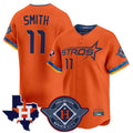 Vanessashop H.Astros #11 Cam Smith Player Orange City Connect Texas Patch Vapor Premier Limited Home Stitched Jerseys