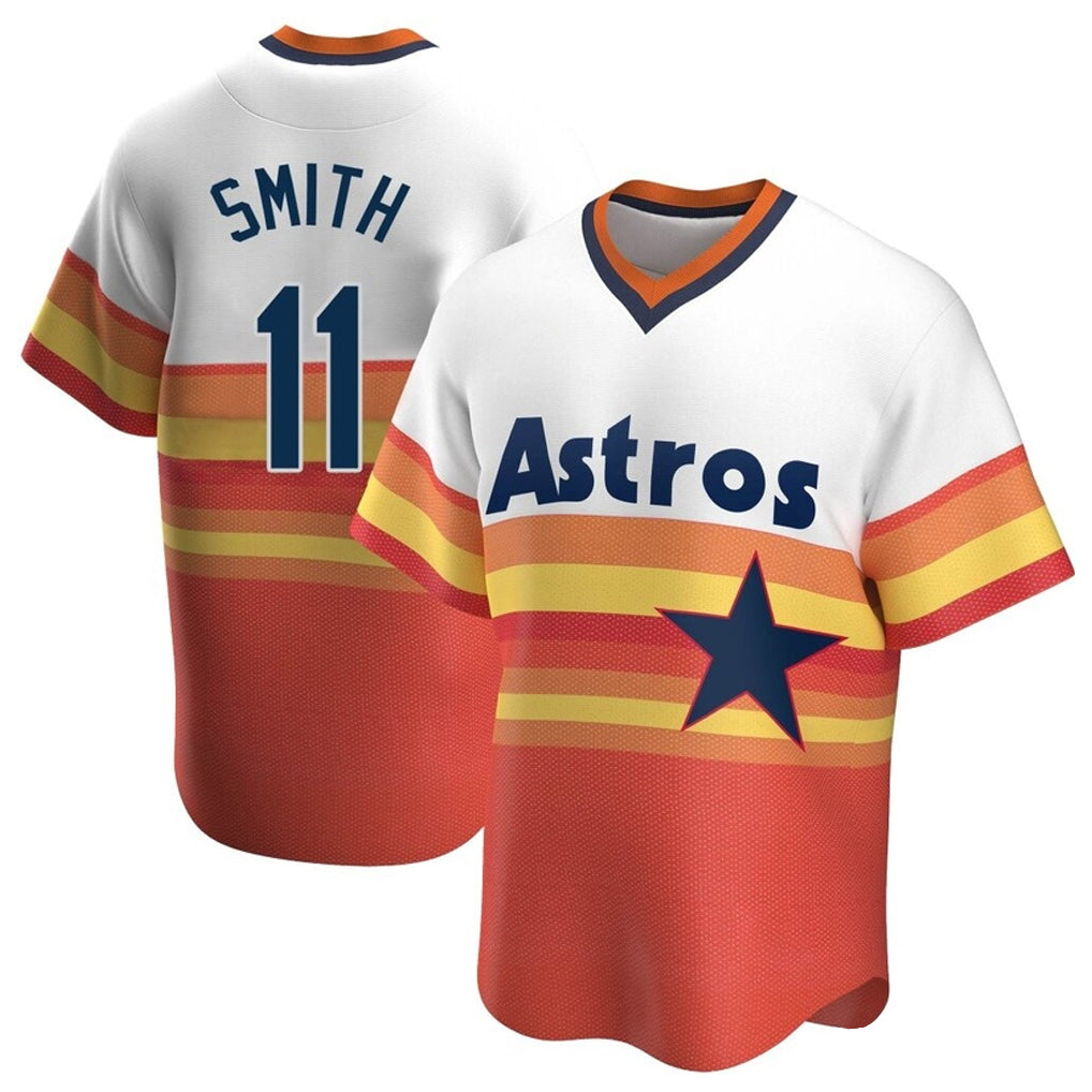 Vanessashop H.Astros #11 Cam Smith Player Rainbow Cooperstown Collection T-shirt Stitched Jerseys