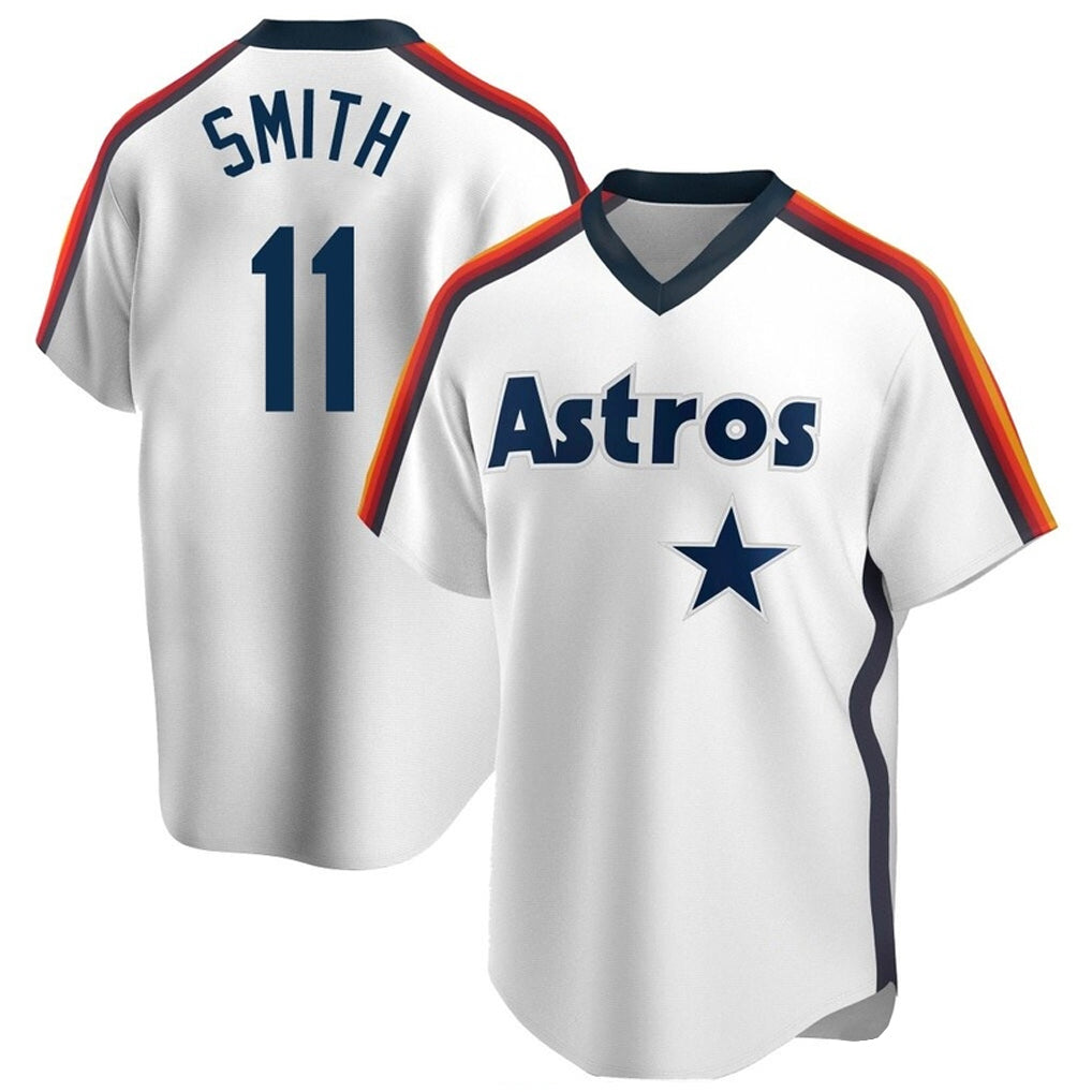 Vanessashop H.Astros #11 Cam Smith Player White Cooperstown Collection T-shirt Stitched Jerseys