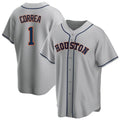Vanessashop H.Astros #1 Carlos Correa Player Gray Home Game Stitched Jerseys