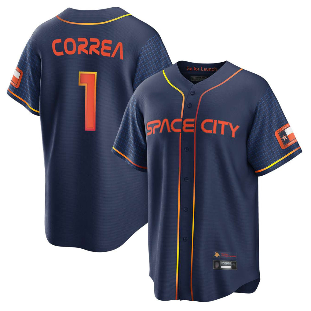 Vanessashop H.Astros #1 Carlos Correa Player Navy City Connect Home Game Stitched Jerseys