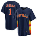 Vanessashop H.Astros #1 Carlos Correa Player Navy Home Game Stitched Jerseys