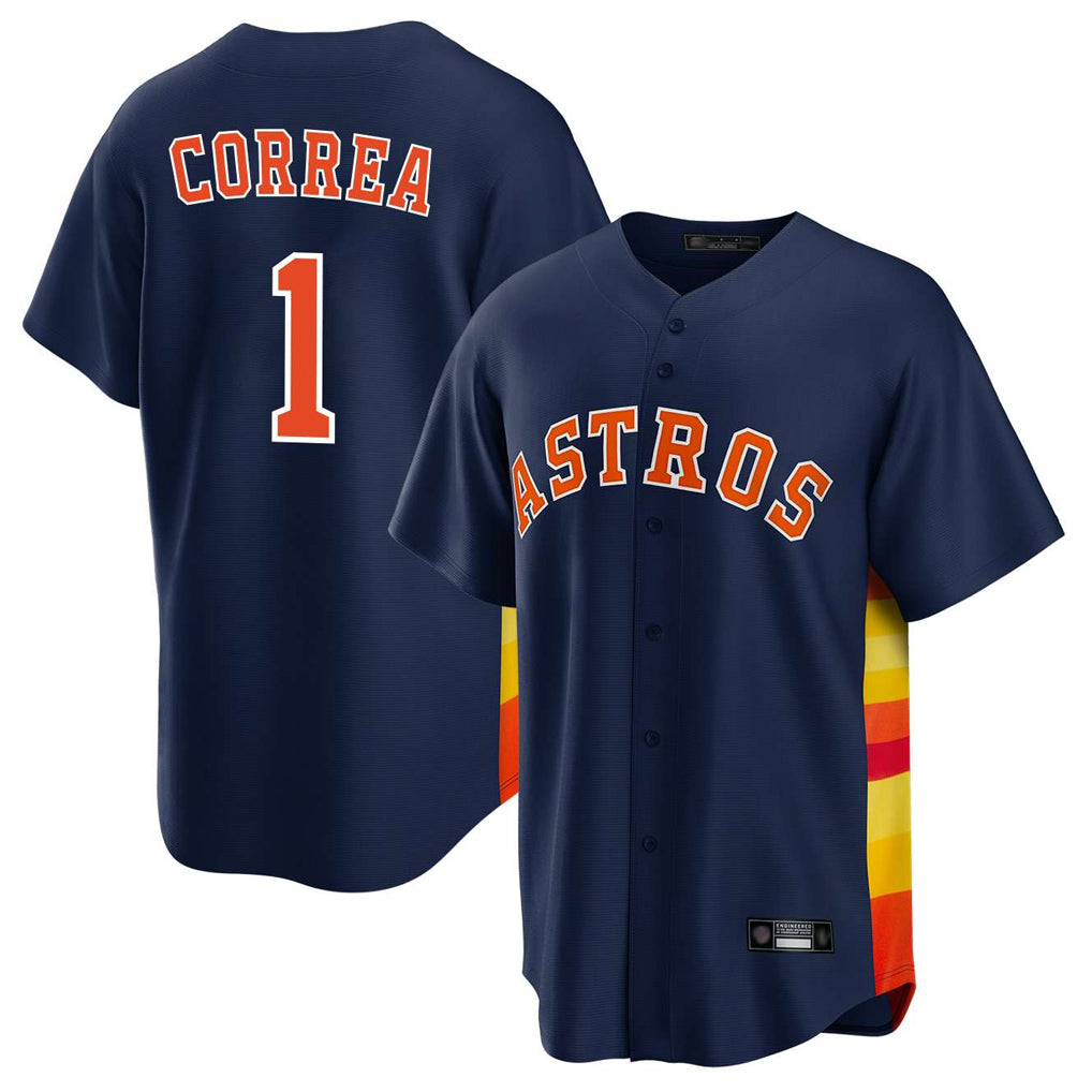 Vanessashop H.Astros #1 Carlos Correa Player Navy Home Game Stitched Jerseys