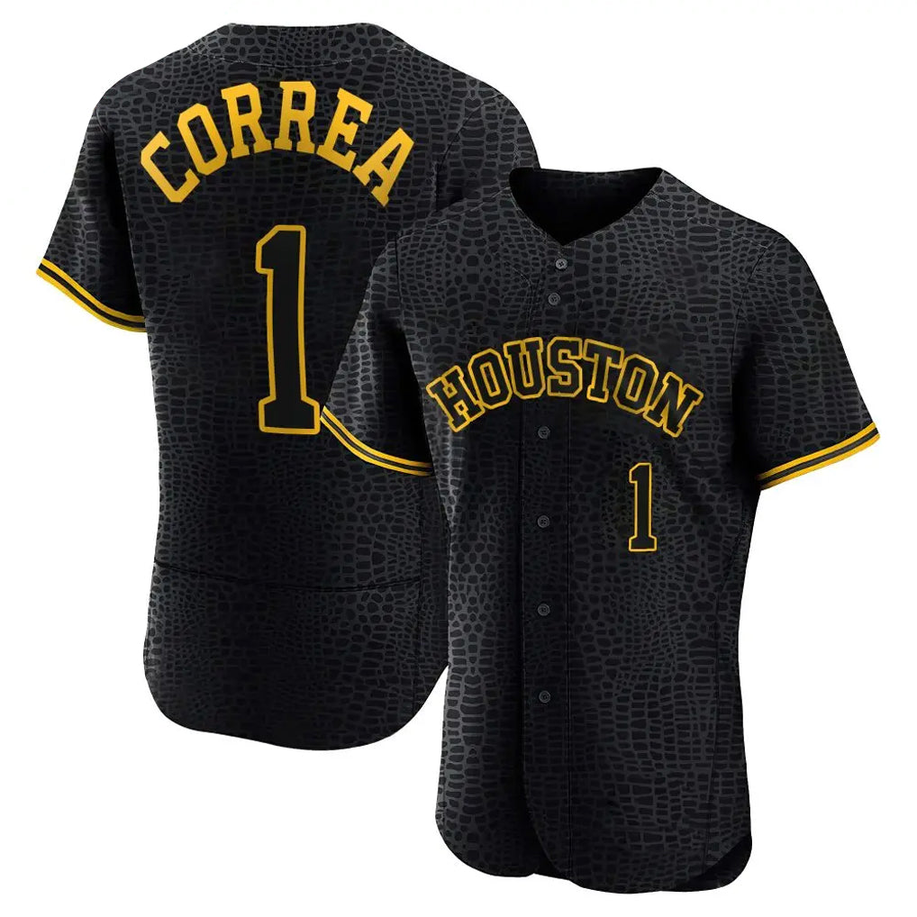 Vanessashop H.Astros #1 Carlos Correa Player Snake Skin City Limited Elite Home Stitched Jerseys