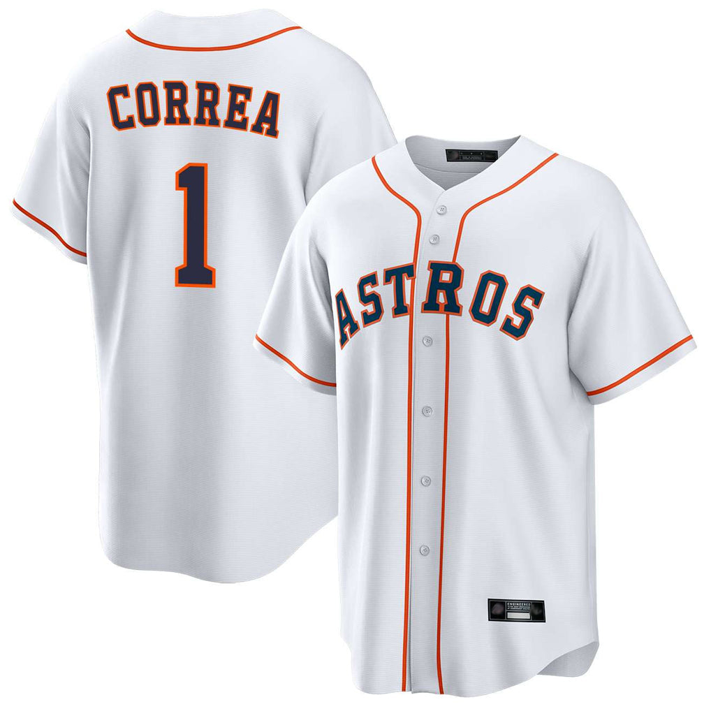 Vanessashop H.Astros #1 Carlos Correa Player White Home Game Stitched Jerseys