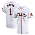 Vanessashop H.Astros #1 Carlos Correa Player White Limited Elite Home Stitched Jerseys