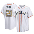 Vanessashop H.Astros #21 Yainer Diaz Player Gold Collection Game Home Stitched Jerseys