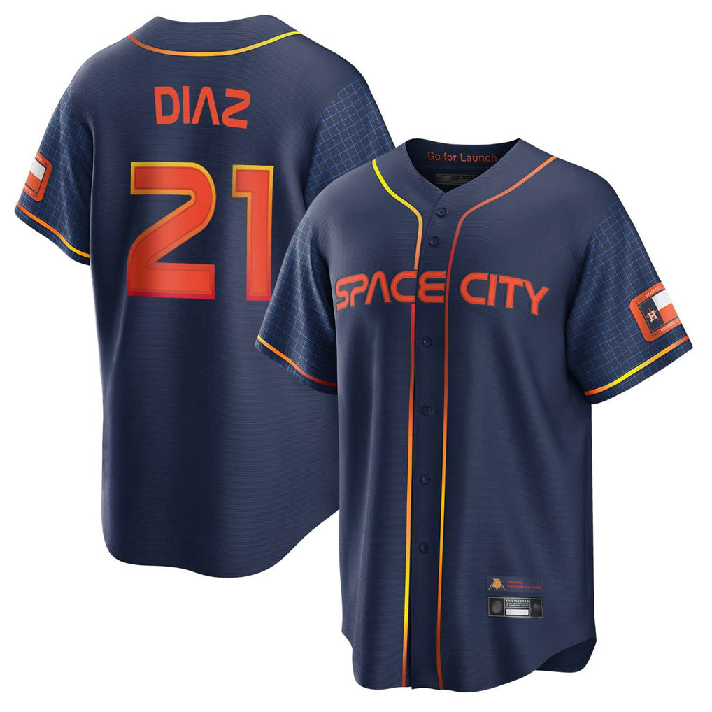 Vanessashop H.Astros #21 Yainer Diaz Player Navy City Connect Home Game Stitched Jerseys